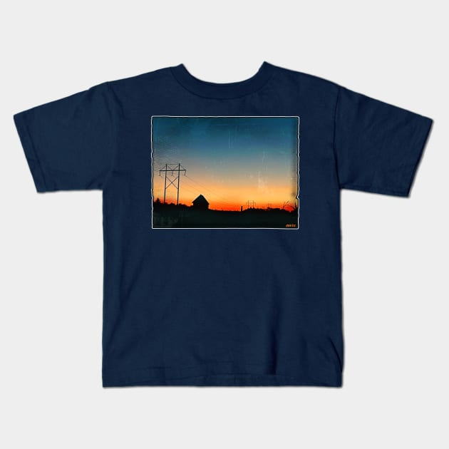 Countryside Sunset Kids T-Shirt by Jan Grackle